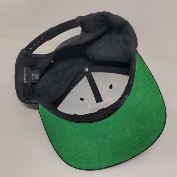 Game Up Snapback Hat Black OSFA Embroidered 6 Panel Sport-Tek - Picture 6 of 8